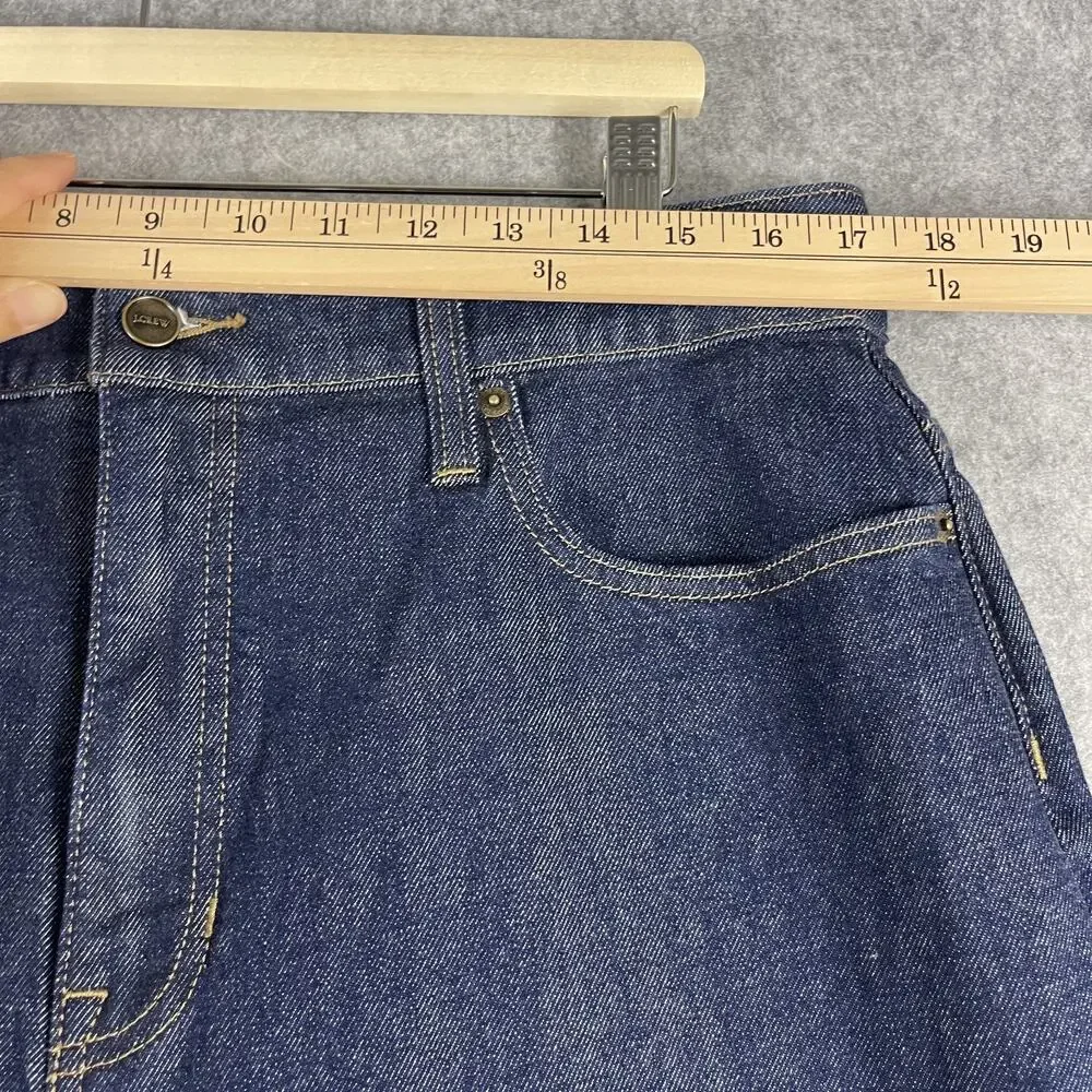 J Crew Semi Stretch High Rise Curvy Slim Wide Jeans Womens 33 Dark Wash Crop NEW